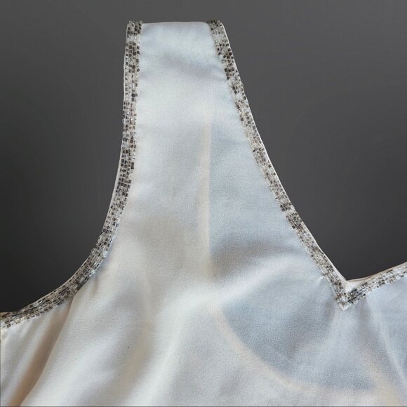 Vintage Y2K Beaded Art Deco Top Blouse Size M Sleeveless Fairy Boho Loose Flowy - Picture 9 of 11